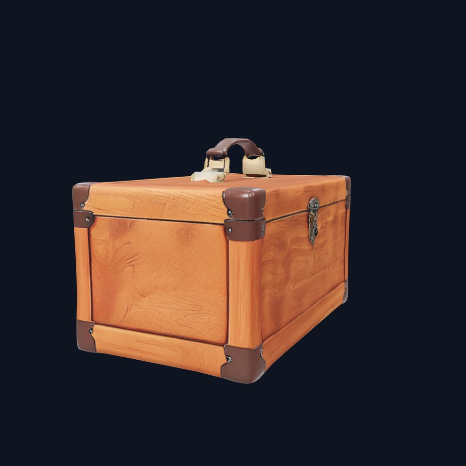 Vintage Wooden Suitcase model pack